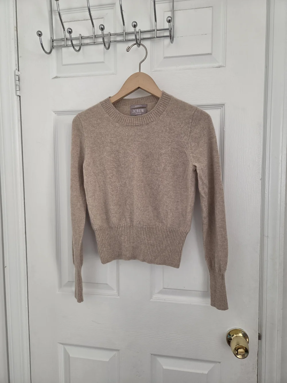 J. Crew Soft Taupe Crewneck Sweater Cashmere